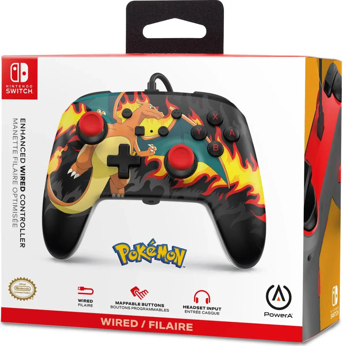 PowerA Pokémon Charizard Firestorm Enhanced Wired Controller for Nintendo Switch