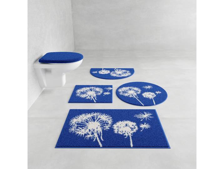 Badematte GRUND Pusteblume, Badvorleger, Badezimmer Teppich, sehr weich , blau, H:20mm, Polyacryl, Badematten, Badematte, weiche Haptik, auch als 2-teiliges Set erhältlich, Made in Europe