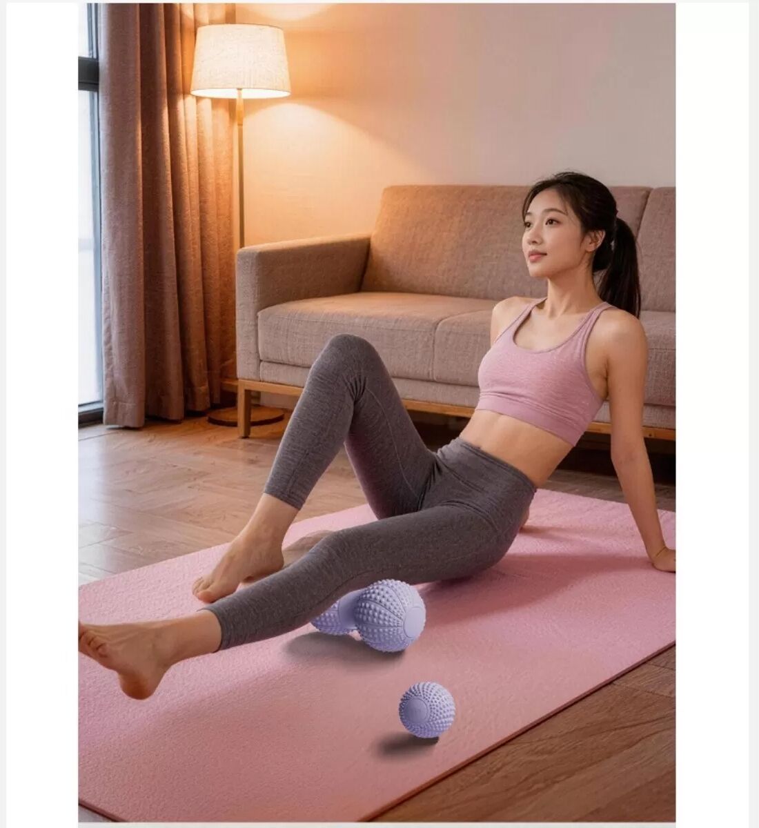 INF Erdnuss-Massageball-Set für die Regeneration nach dem Sport – TPE-Myofaszialmassage für Rücken, Hüfte, Beine und Füße Violett