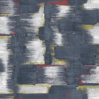 Tamara Day Navy Modern Ikat Peel and Stick Wallpaper Blue By Roommates