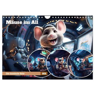 Mäuse im All (Wandkalender 2026 DIN A4 quer), CALVENDO Monatskalender