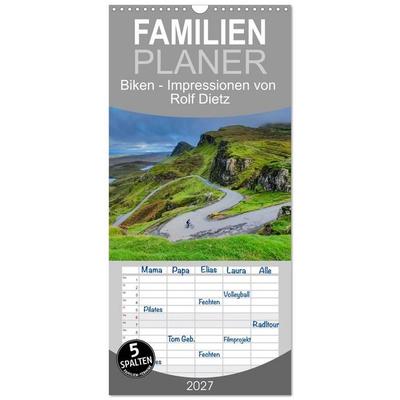 Familienplaner 2027 - Biken - Impressionen von Rolf Dietz mit 5 Spalten (Wandkalender, 21 x 45 cm) CALVENDO