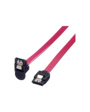 ROLINE SATA-Kabel Serial ATA 150/300/600 SATA W bis W 1 m 90° Stecker eingerastet Rot (11.03.1565)