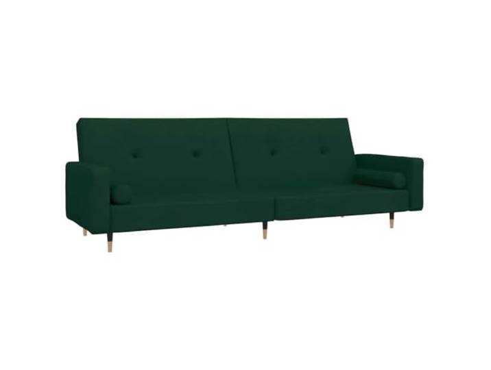 Todiikf Schlafsofa 2-Sitzer mit 2 Kissen Dunkelgrün Samt Klappsofa Vielseitiges 2-in-1 Samtsofa mit Liegefunktion und Kissen für Wohnzimmer, Gästezimmer oder Büro