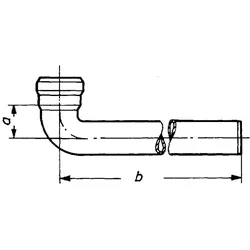 Möck Winkelbogen z. Wanddurch. DN 40 x 800 lang x 1,5mm