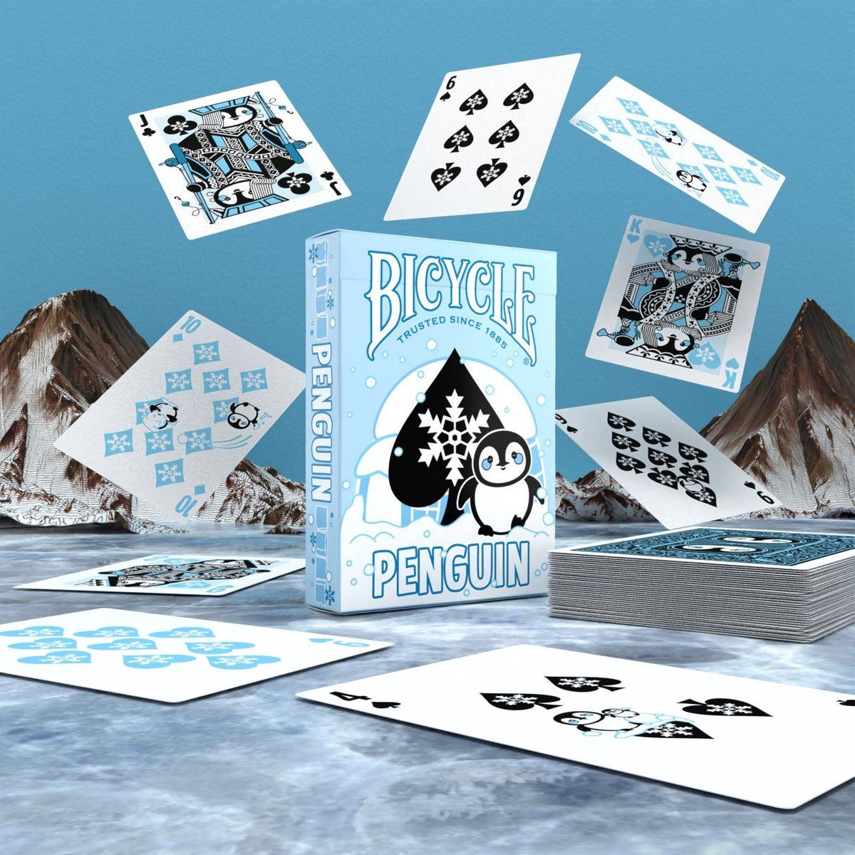 Bicycle Penguin Premium Speelkaarten met Pinguïnillustraties