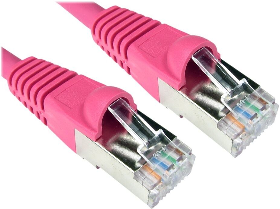 Cables Direct 25cm CAT6A S/FTP Patch Cable (Pink)
