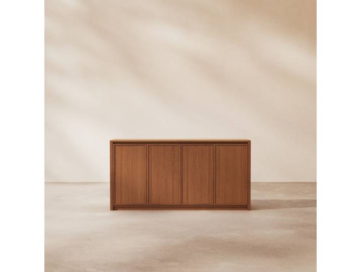 Sideboard aus massivem dunklem Teak 160 cm - Braun - Teck foncé