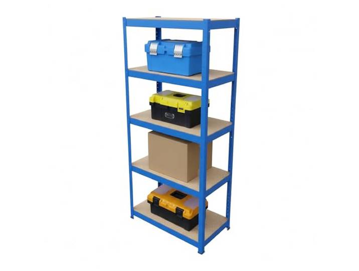 Relaxdays Schwerlastregal, HxBxT 180x60x30 cm, Traglast 500 kg, blau