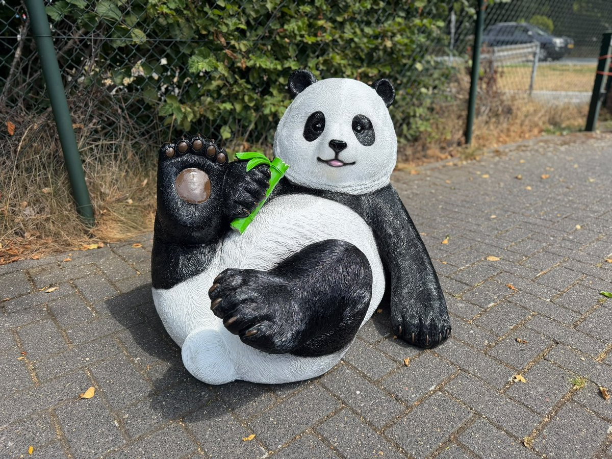 Goodyz Jungle dieren Panda knuffel - Liggend met bamboe - XXXL - 110 cm lang