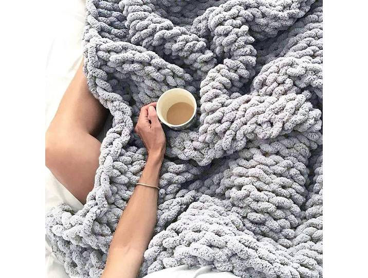 Couverture tricotée épaisse en Chenille douce de noël, 50x60 pouces, couverture géante chaude et épaisse avec câble fait à la main pour canapé