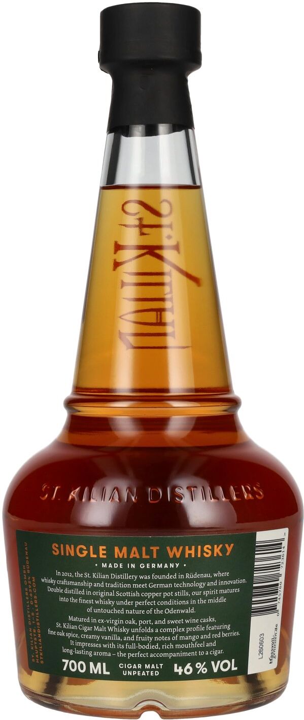 St. Kilian CIGAR MALT Single Malt Whisky 46% Vol. 0,7l