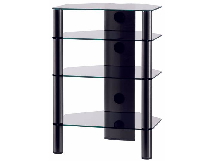 Balcar RX2140-C-HBLK HiFi-Rack RX2140 Klarglas Schwarz – TV Möbel – metallic