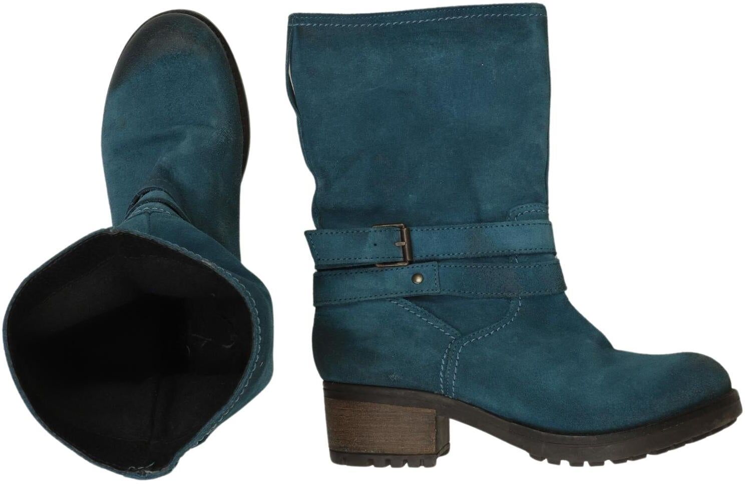 Deerberg Damen Stiefel, Türkis, Gr. EU 38, Leder - Second Hand