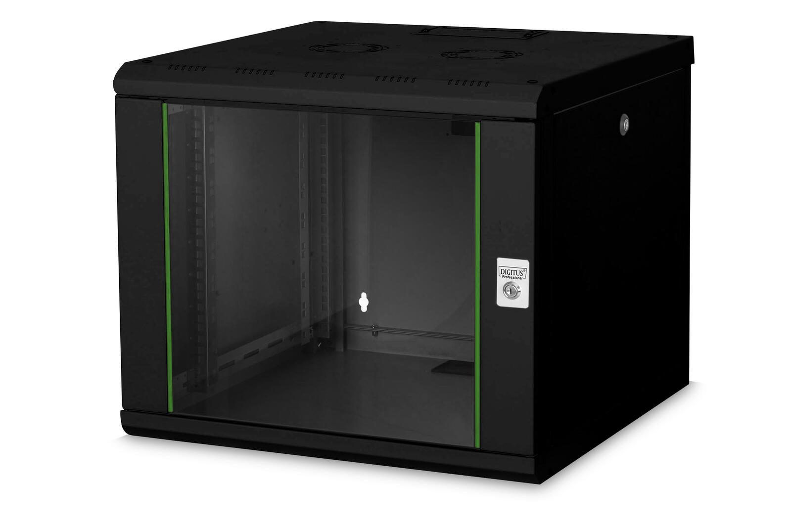 Digitus 9HE 19"-Wandgehäuse Unique Serie RAL 9005 schwarz DN-19 09U-6/6-SW