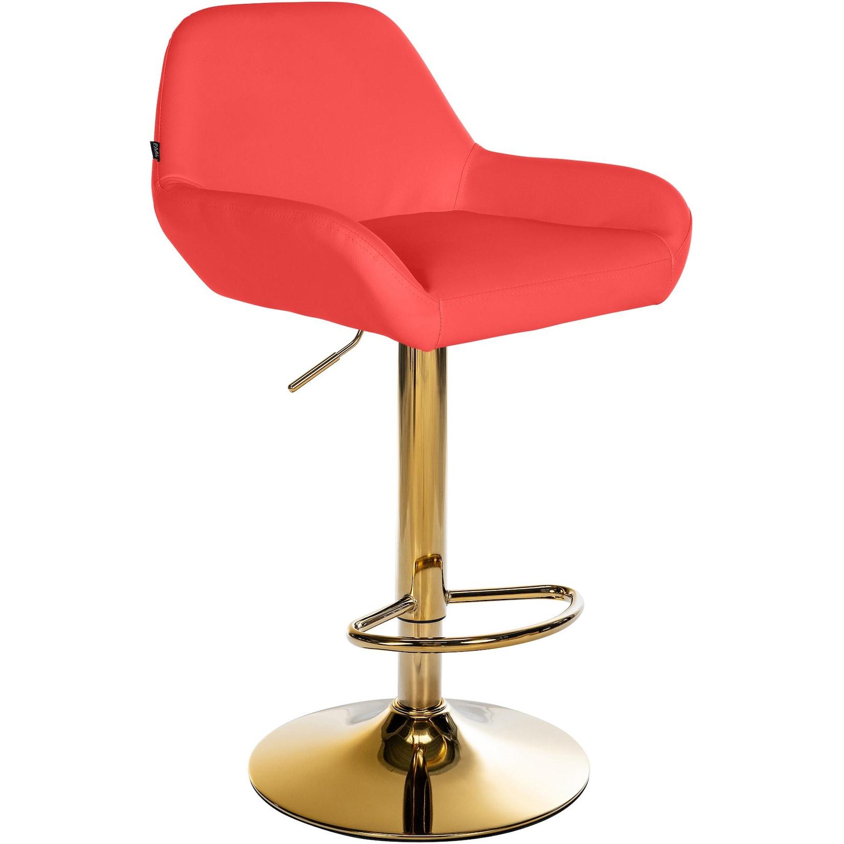 CLP Barhocker Braga Gold Kunstleder - Farbe: rot