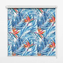 INNENROLLO - Fensterrollo - Rollo - 150x140 cm - Blaue Blätter