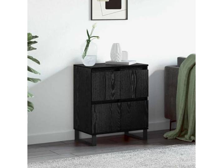 HEFZGDB Beistellschrank Artisan-Eiche Holzwerkstoff mit Eisenbeinen für Stabilität, Sideboard mit Wandhalterung, Weißes Sideboard für Wohnzimmer mit reichlich Stauraum, Weiß