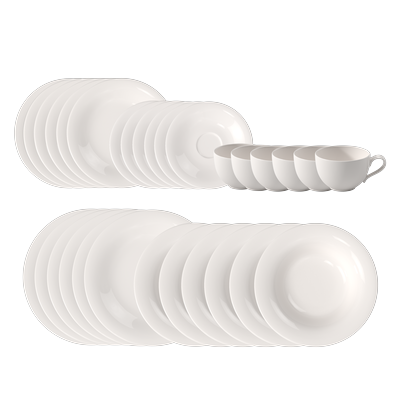 Geschirr-Set "Essential Starter-Set", weiß, 30, Porzellan, LIKE. BY VILLEROY & BOCH, Geschirr-Sets, Geschirr-Set, Premium Porzellan