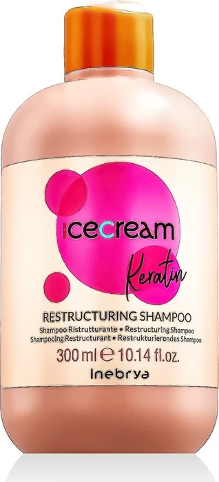 Inebrya Ice Cream Keratin Restructuring Shampoo - Keratin Based Restructuring Shampoo - 300ml (Flüssiges Shampoo, 300 ml) (8008277263090)