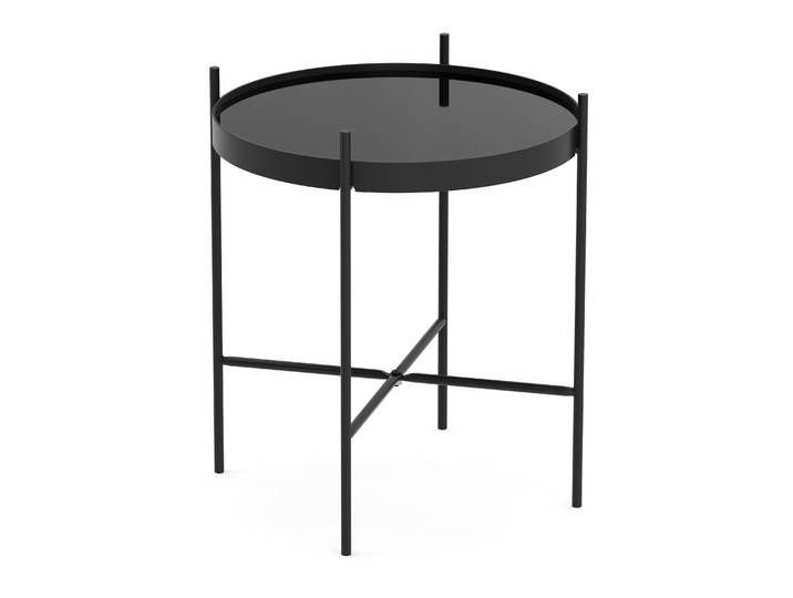 Beistelltisch Glas FINNIAN rund 43 x 45 cm schwarz