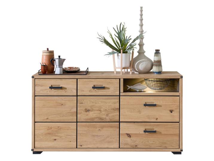 P & B Sideboard, Eiche Artisan, Holz, Eiche, massiv, 2 Schublade(n) Schubladen, 170x90x43 cm, Holzmöbel, Kleinmöbel Holz, Holzkommoden, Sideboards Holz