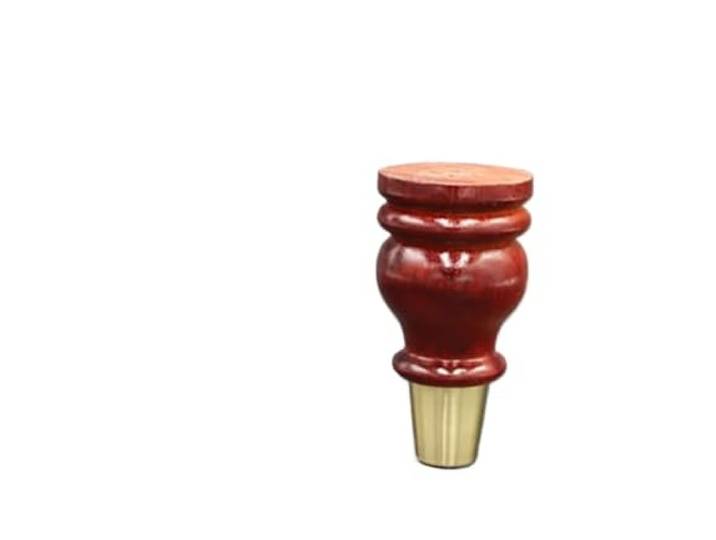 MKYYIOED Möbelfüße Holz 4 Stück Sofabeine aus Holz Schrankfüße mit goldenen Abdeckungen for den Kleiderschrank(Red 12cm)