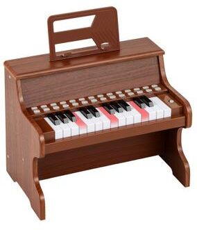 Costway 25 Keys Kids Piano Keyboard with Adjustable Speed and Teaching Mode-Brown