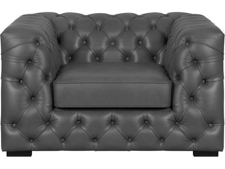 Chesterfield-Sessel HOME AFFAIRE Kalina Sessel , grau (dunkelgrau), B:110cm H:67cm T:98cm, Sessel, mit klassischer Chesterfield-Knopfheftung, sehr hochwertige Qualität