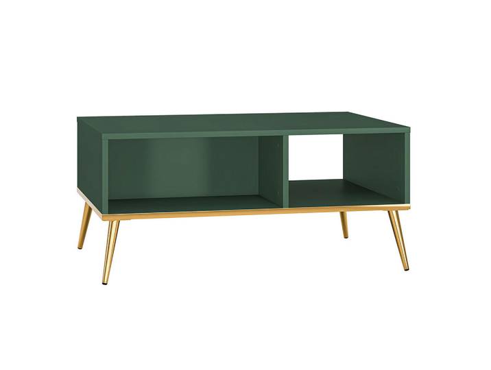 Feldmann-Wohnen Couchtisch Forest dunkelgrün / gold 90 / 60 / 42cm, Grün, Rechteckig,Rechteckig, 90x42x60 cm, Wohnzimmer, Wohnzimmertische, Couchtische