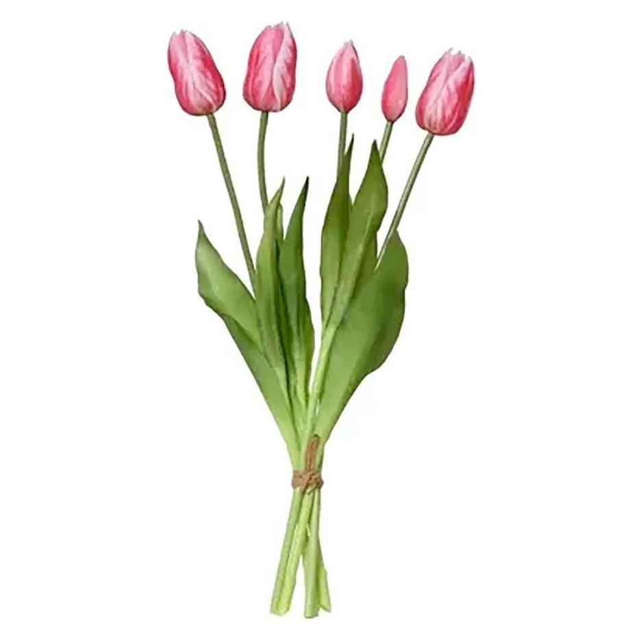 Everlands Pink tulips bouquet made of polypropylene, 15 x 15 x 40 cm (40 cm) (67132070)