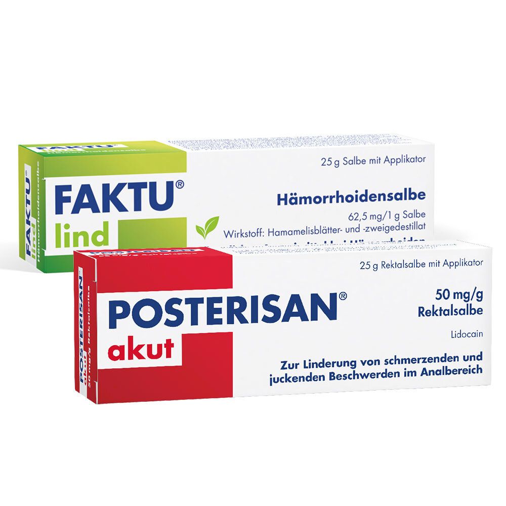 Posterisan akut 50 mg/g Rektalsalbe & Faktu lind Hämorrhoidensalbe 2x25 g Salbe