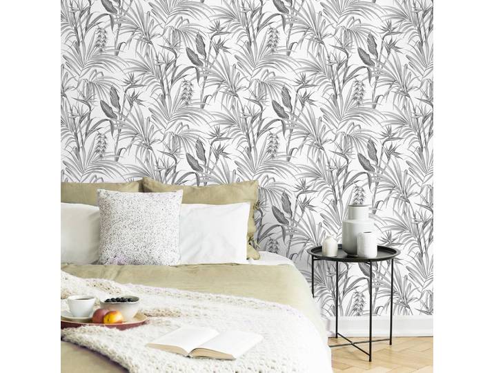 Vliestapete Strelitzia 52 x 1005 x 2cm Grau
