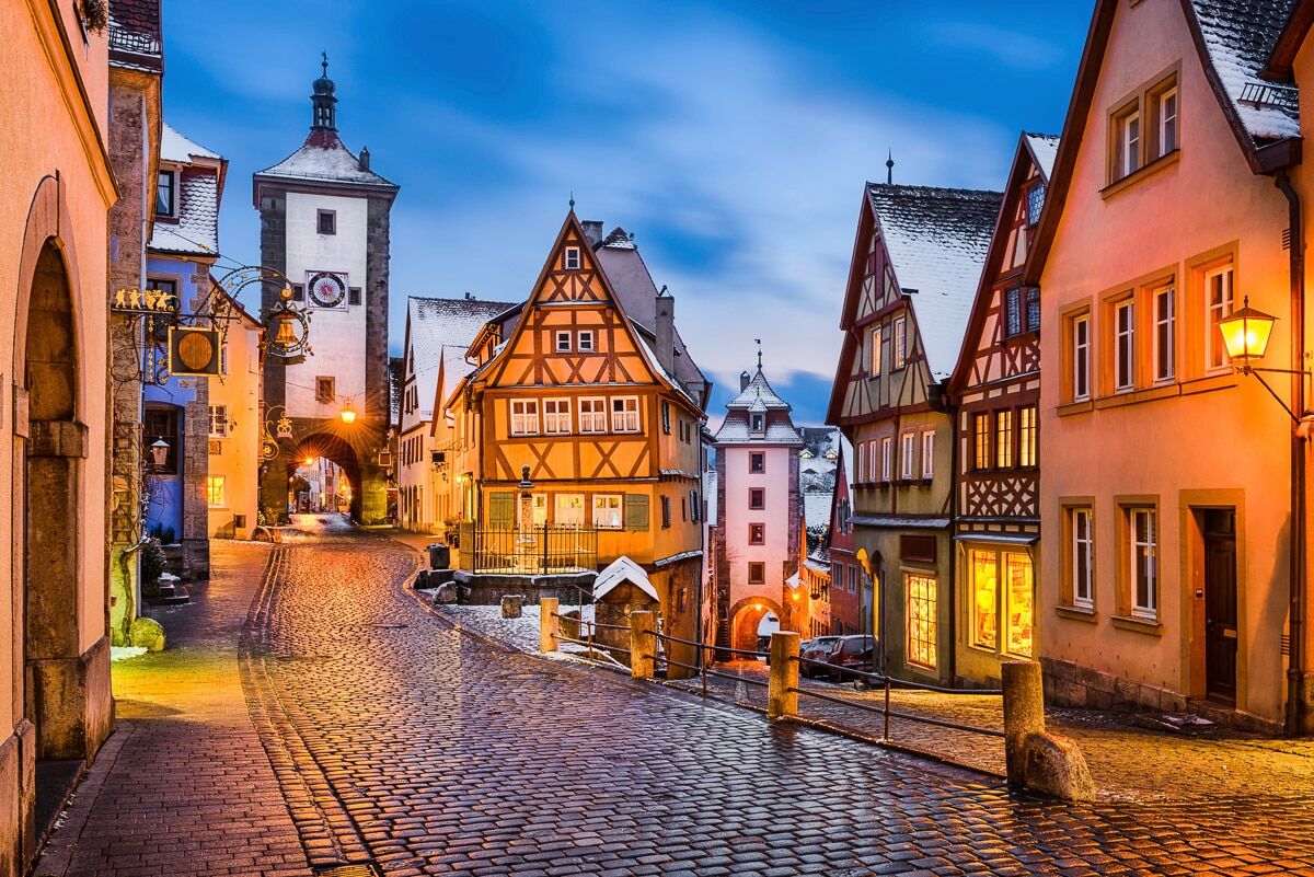 Fototapete PAPERMOON "Rothenburg ob der Tauber", bunt, B:2m L:1,49m, Vlies, Tapeten, Fototapete bunt B/L: 2m x 1,49m, Bahnen: 4 Stk.