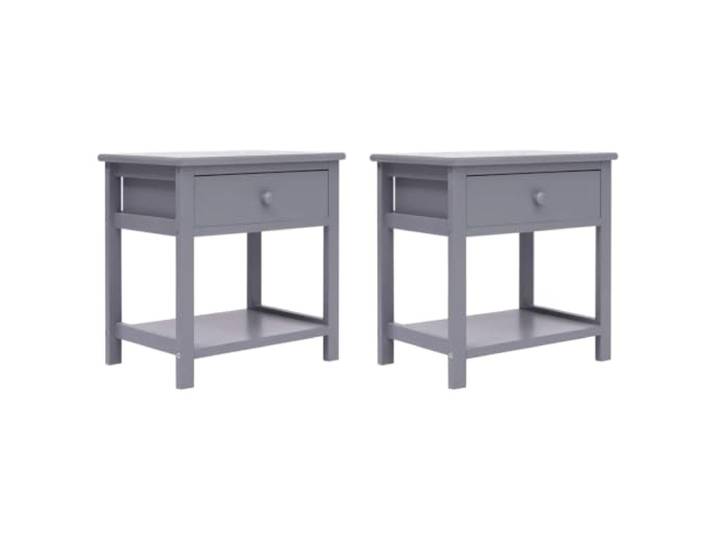 Tmriohed Nachttisch 2er Set Grau 40x29x42 cm Paulownia Beistelltisch Kompakte Schlafzimmerschränke mit Schublade und Ablagefach bieten praktischen Stauraum für Ihr Zuhause.
