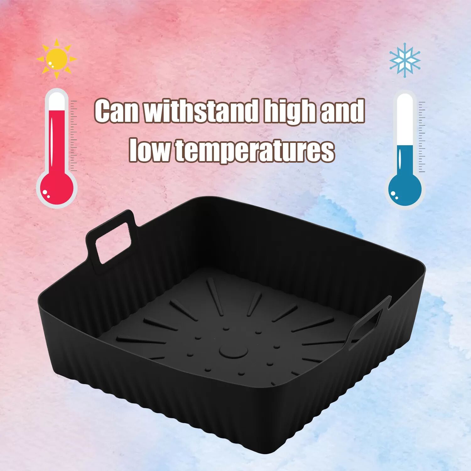 INF Quadratische Airfryer-Backmatte mit Antihaft-Silikon