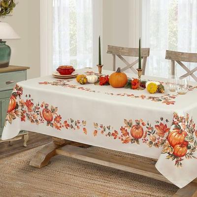 Lintex Linens, Inc. Pumpkin Patch Rectangle Tablecloth Natural, 60 x 120, Natural