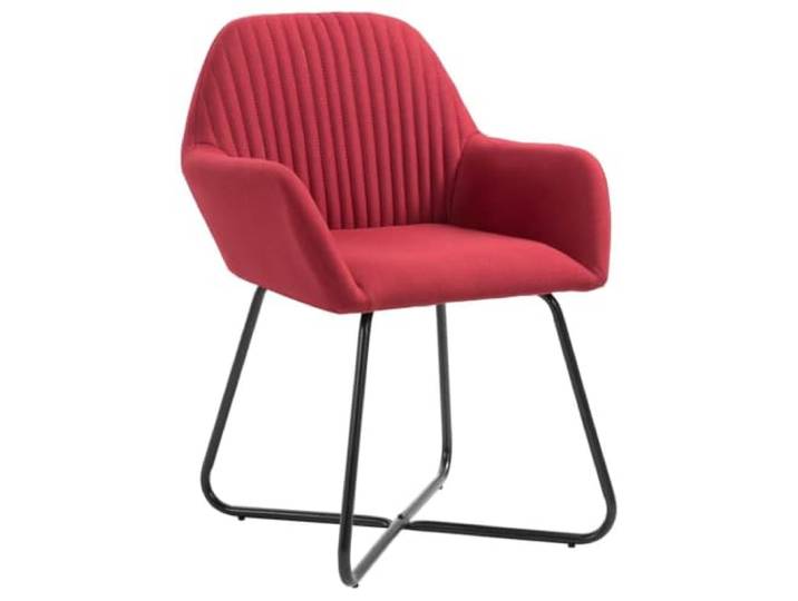 Jkghdrt Esszimmerstühle 6 STK. Weinrot Stoff Stoffbezug, Armlehnen, Rückenlehne, Stahlbeine, 110 kg pro Sitzplatz, Esszimmer, Wohnzimmer