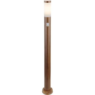 GLOBO LIGHTING Außen-Stehlampe "BOSTON", braun (holzoptik), 1 Stk., Leuchten, Außenlampe/holzoptik/IP44/Terrasse/Sensor/ø: 127mm