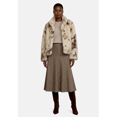 Plüschjacke ZERO "Damen", Damen, Gr. 40, beige (cream, braun), Obermaterial: 100% Polyester. Besatz: 95% Polyester, 5% Elasthan, gerade, Jacken