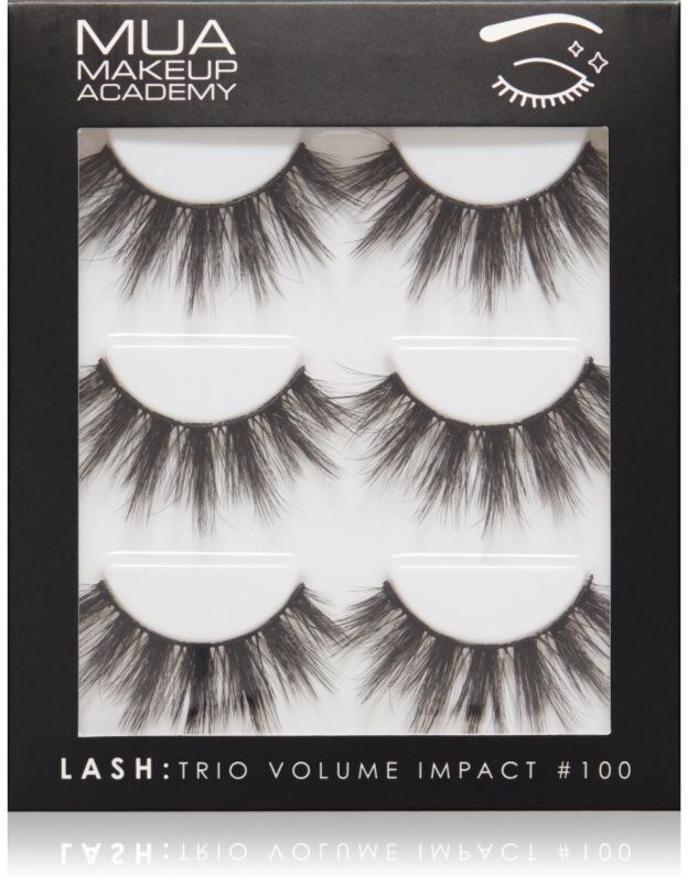 MUA Makeup Academy Lashes Volume Impact faux-cils type Volume #100 3x2 pcs