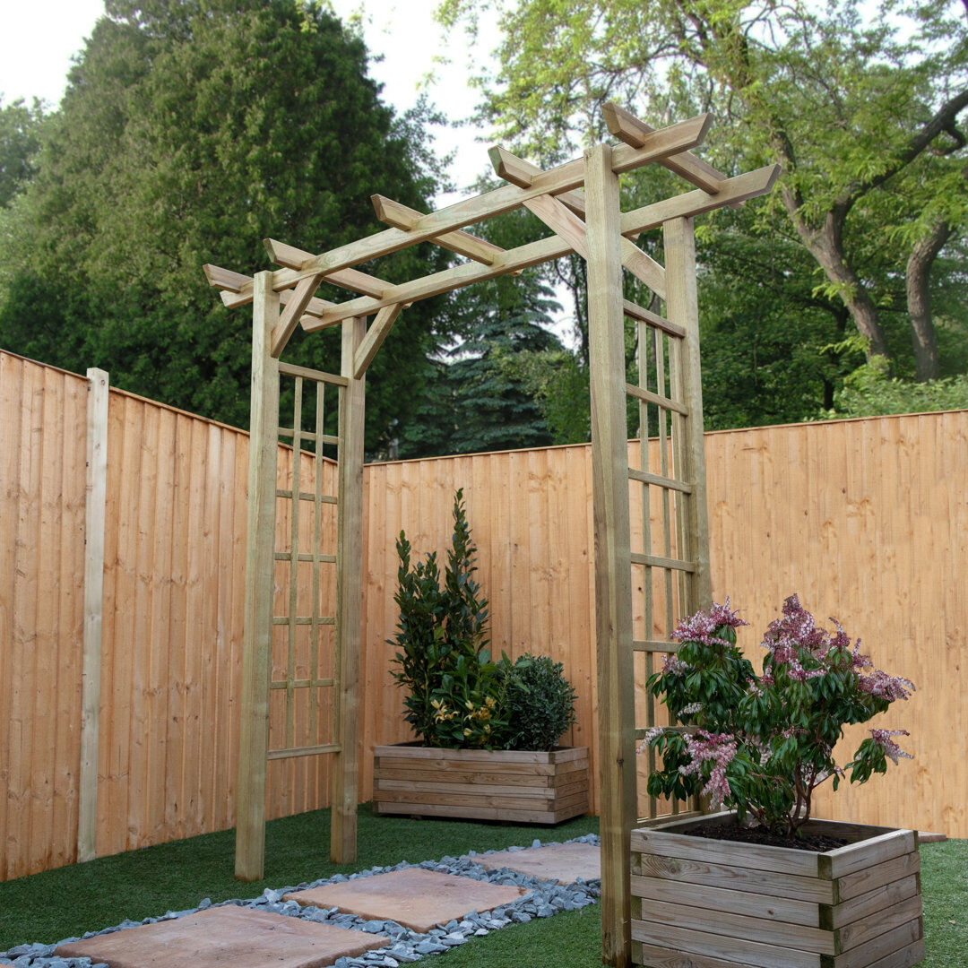 Mercia Garden Products Mercia Flat Top Garden Arch Beige;Green;Brown 210cm H X 210cm W X 72cm D