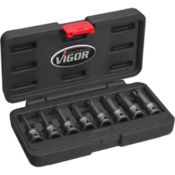 VIGOR Schlagschrauber Schraubendreher-Einsatz Satz für Innen TORX® Profil, V7017, Vierkant12,5 mm (1