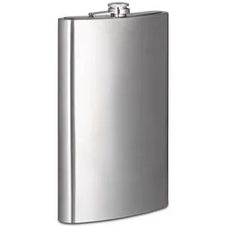 Relaxdays 2x Flachmann XXL 1,8l aus Edelstahl Silber