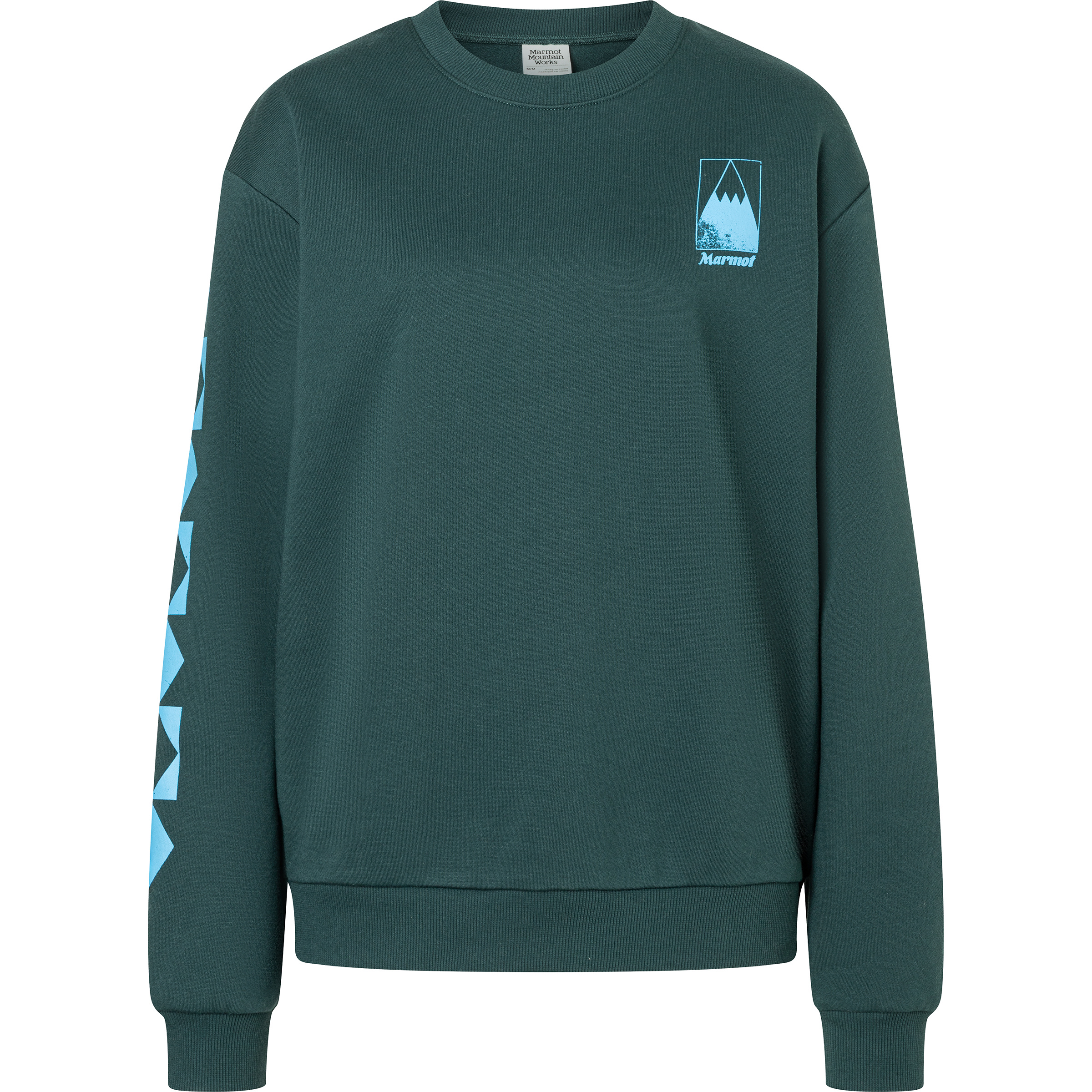 Marmot Mountain Geo Crew Damen Pullover blau Größe S Lifestyle Elastisch