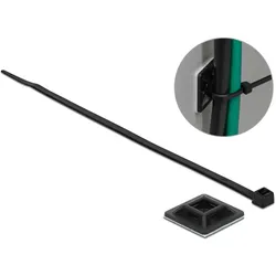 DELOCK Befestigungssockel 25 x 25 mm mit Kabelbinder schwarz