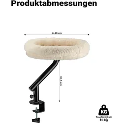 Wiltec Katzenbett Schreibtisch 40x40cm Katzenliege Katzenmöbel Katzenkorb (40 cm, Beige), Katzenbaum