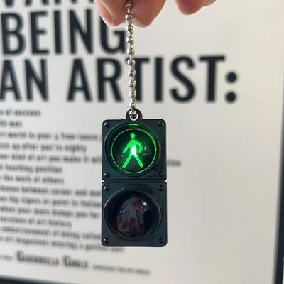 Useful Little Things Mini LED Traffic Light Keychain Electronic Pedestrian Signal Toy Pendant crosswalk Signals