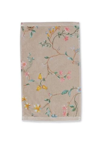 Pip Studio Les Fleurs gastendoekje khaki 30 x 50 cm