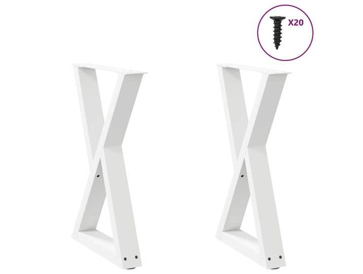 vidaXL Esstisch, Esstisch Beine 2 Stk. Weiß 50x(72-73,3) cm Stahl